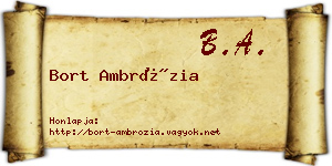 Bort Ambrózia névjegykártya